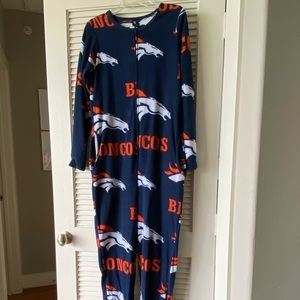 Denver Broncos footed onesie
